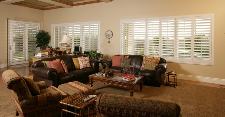 Clearwater sunroom with white shutters.